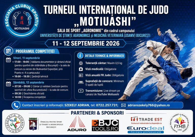 Aproximativ 800 de tineri judoka, din patru țări, la Turneul Internațional de Judo „Motiuashi” de la București